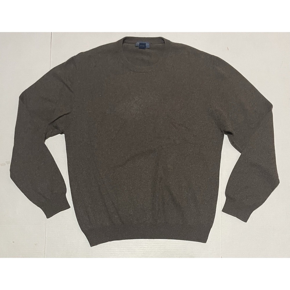 Joseph & Lyman 100% Cashmere Sweater Mens Large Brown Crew Neck Pullover
